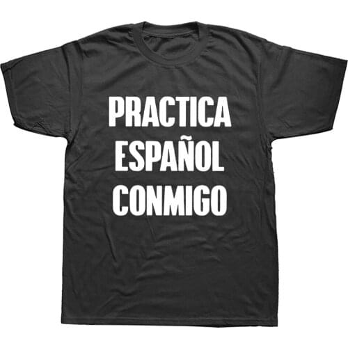 Spanish T-Shirt Men Practice Espanol Letter Design T-shirt Study Language Cotton Short Sleeve Casual Tee