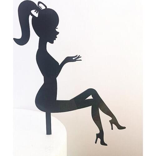 NEW High Heels Lady Girl Acrylic Cake Topper Wedding Happy Birthday Dessert Cupcake Topper Cake Decorating Tool SN3347