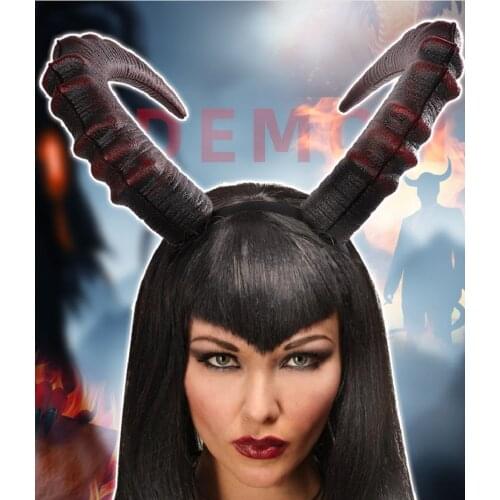 Detachable Devil Demon Horns Headband for Halloween Costume Photo Props