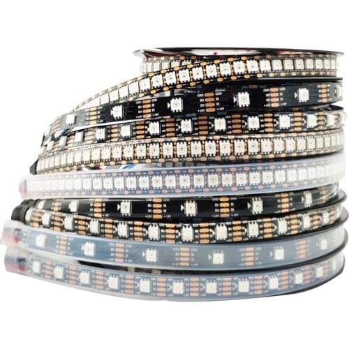 Dual-Signal WS2815(WS2812B WS2813 Updated )RGB LED Pixels Strip Light Individually Addressable LED 1/5M Waterproof DC12V