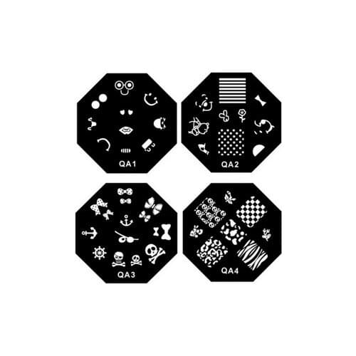 By dhl or ems 2000pcs QA Nail Stamping Stamper Plates Set Nail Stamp Template Nail Design Polish Print Mold Nail Stencil beauty