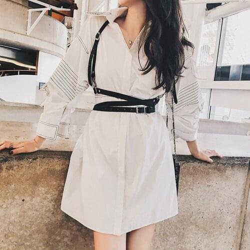 Harness Belts Women Universal Faux Leather Body Bondage Cage Sculpting Harness Waist Belt Sexy Harajuku O-Ring Garters Accessory