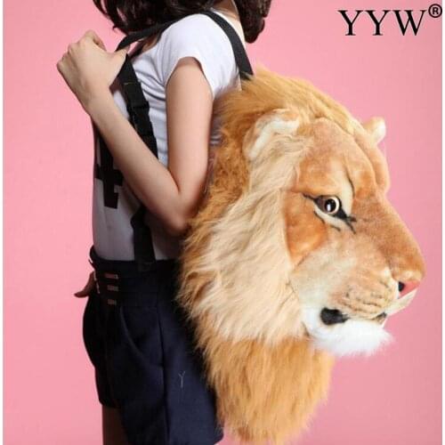 New Fashion 2021 Women Plush Backpack Korean Breathable Nylon Tiger Animal Shape Design Creativity Girls Large Capacity Backpack
