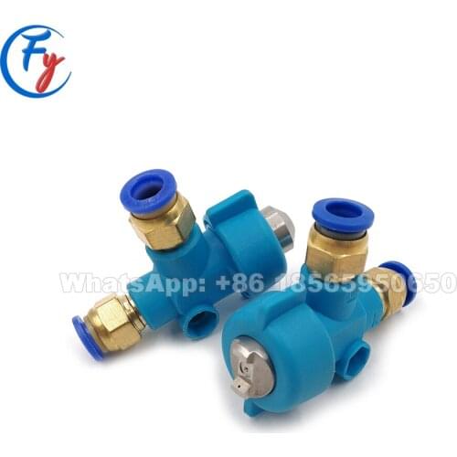 Blue plastic 1/4" siphon/pressure stainless steel air water mist spray nozzle, mini atomizer, air atomizing nozzle