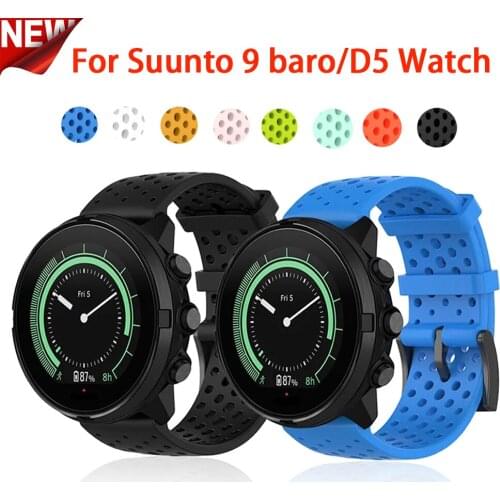 Color Silicone Watchband Strap for suunto spartan sport/wrist hr for Suunto 9/9 baro/ D5 Watch 24mm accessories Band Bracelet