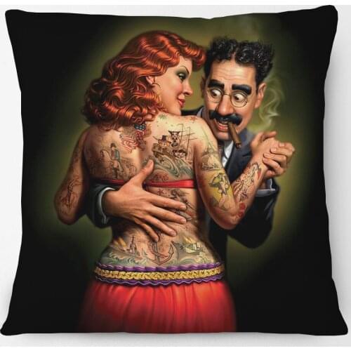 The Tattooed Lady Dancing Cushion Cover Home Decorative Sofa Throw Pillow Case