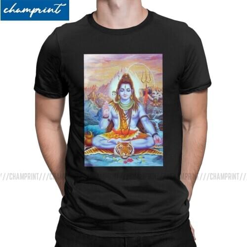 Lord Shiva Hindu Indian Art T-Shirt Men Ganesha God Lingam 2020 Fashion Tee Shirt Crew Neck T Shirts Birthday Present Clothes
