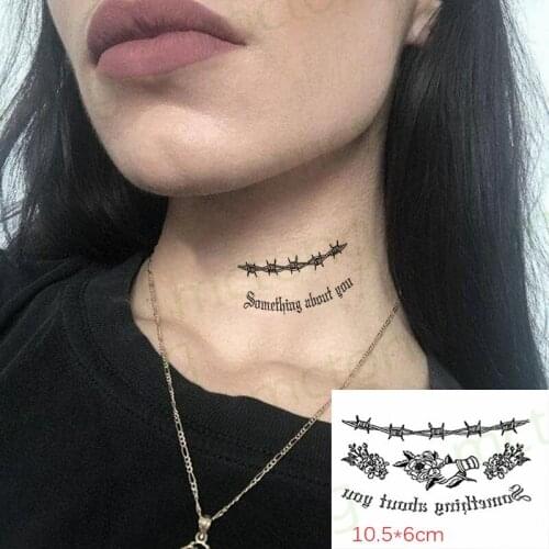 Waterproof Temporary Tattoo Sticker Flower Note English Letter Flash Tatoo Fake Tatto Arm Leg Wrist Foot Hand for Girl Men Women