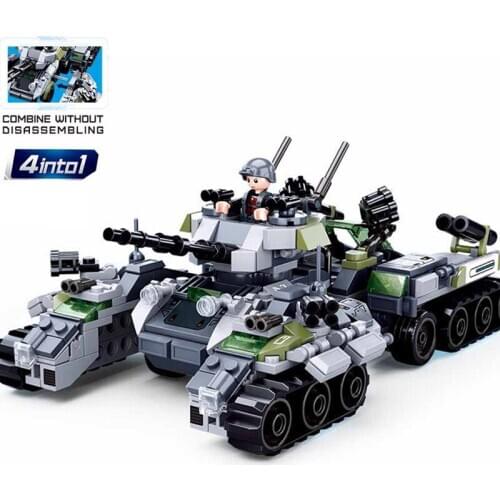 Military Tank Scout Car Rocket Gun Moc Bricks Chariot SWAT Team Building Blocks Classic Model Kit DIY Figures Toys For Kids Boys