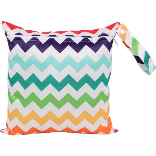 1pc 28*30cm Wet Bag Dry Bag Baby Single Zippered Printed Waterproof Reusable Natte zak Wet Bag Cover Insert Nappy Wet Bag