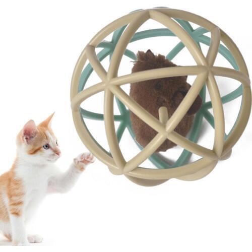 1Pc Funny Cat Ball Toy Lovely Mouse In Cage Cat Interactive Toy Cat Squeaky Toy Pet Interactive Educational Toys Supplies