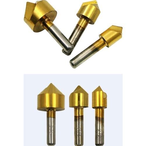 3Pcs High Speed Steel 90 Degree Single-edge Chamfering Tool Chamfering Knife Sink Hole facing The Drilling Machine Tool Kit