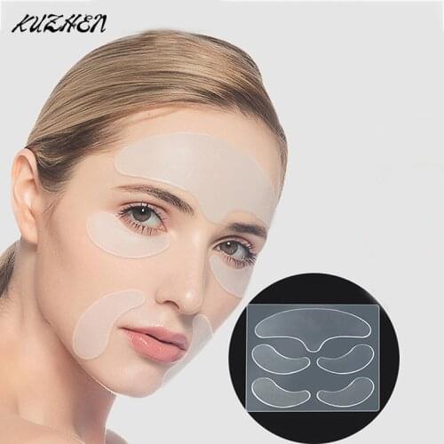 5pcs Reusable Anti Wrinkle Silicone Patches Skin Lifting Tool Face Forehead Neck Eye Anti Wrinkle Aging Care Sticker Pad Patch