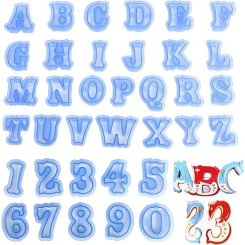 Large Size Alphabet Cake Molds Sugar Cookie Plastic Letter Fondant Mold Cookie Cutter Number Cake Mould Baking Decorating Tools
