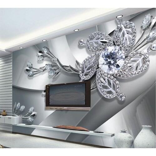 Beibehang Wallpaper Diamond Plum Rose Pattern Background Modern Europe Art Mural for Living Room Large Painting Home Decor