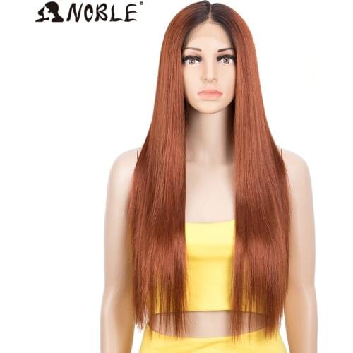 Noble Cosplay Lace Wig Synthetic Straight Hair 28" Ombre Blonde Wig Cosplay Wig For Black Women Synthetic Lace Wig