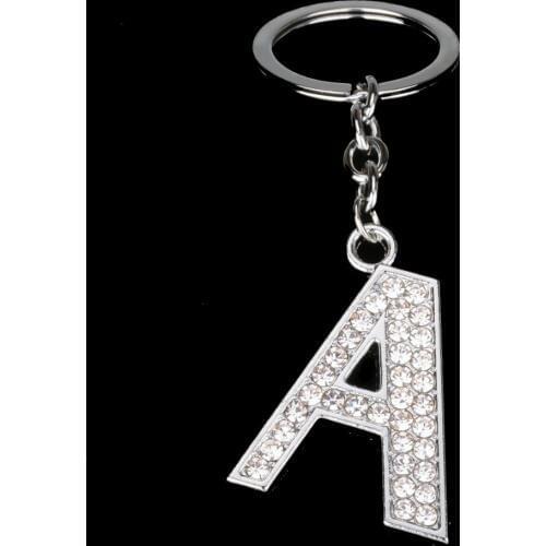 Bespmosp Crystal Alphabet A-Z Rhinestone Letter A B C D E F H J K L M N O P Q Pendant Keyrings KeyChains Keyfob Gifts