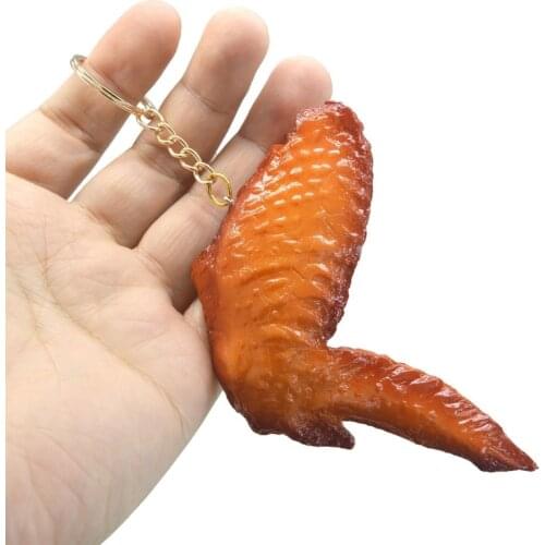 Imitation Food Keychain French Chicken Nuggets Fried Chicken Leg Food Pendant 2020 KeyRing Gifts for Boyfriend Kid Toy