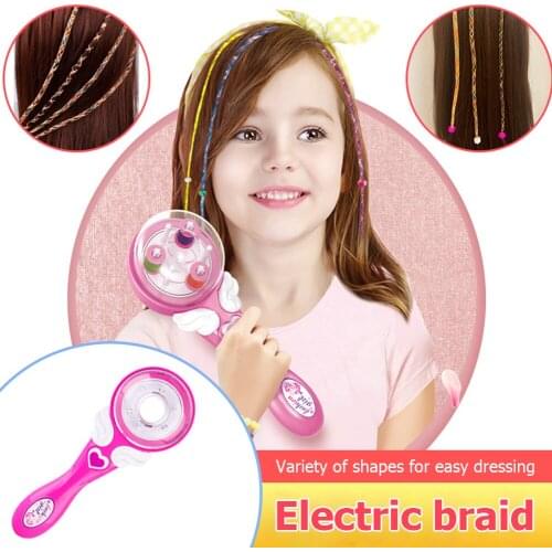 Girls Electric Automatic Hair Braid DIY Stylish Braiding Hairstyle Tool Twist Braider Machine Weave Roller Hair Styling Kids Toy