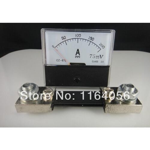 Analog Amp Panel Meter Current Ammeter DC 0-200A Shunt