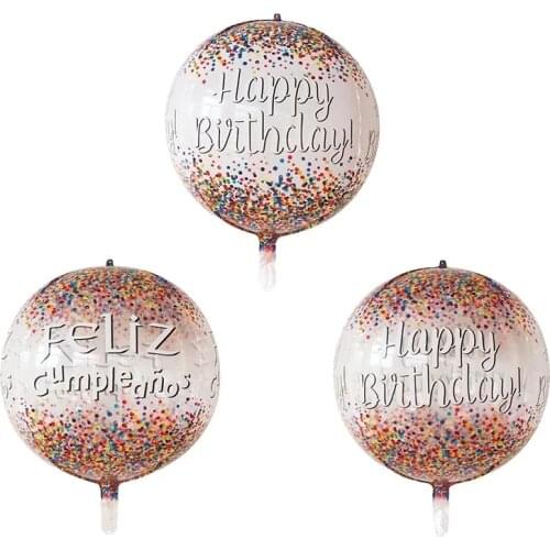 22inch 4D Foil Helium Balloons Spanish Happy Birthday Theme Party Baby Shower Decorations Air Globos Kids Inflatable Toys