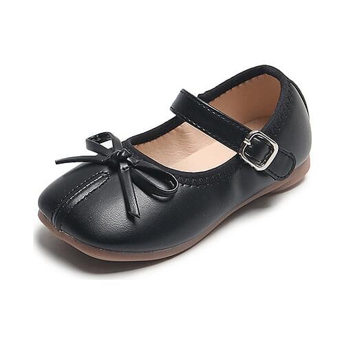 2021 Early Autumn Fashion Girls Children Shoes Kids Leathers Shoes Korean Style With Butterfly-Knot Soft Leathers Shoes For Kids