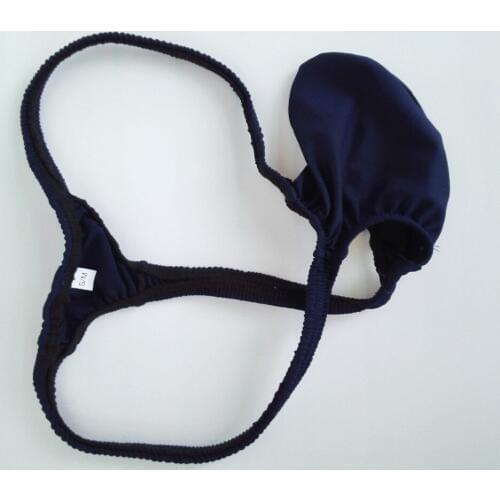 Mens bulge pouch Thong Low Rise string polyester jersey soft smooth