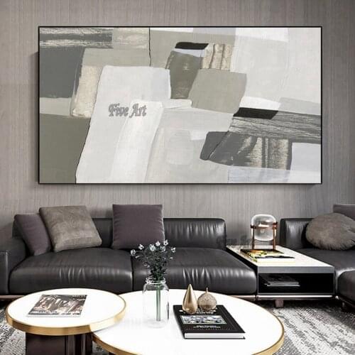 New Arrival Abstract Gray Design Oil Painting Canvas Picture Art Pure Hand Painted Unframed Wall Hangings Picture For Home