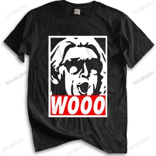 New Arrived Mens t shirt Wooo T-Shirt retro wrestling nature boy classic ric flair Mens T-shirt Euro size TOPS