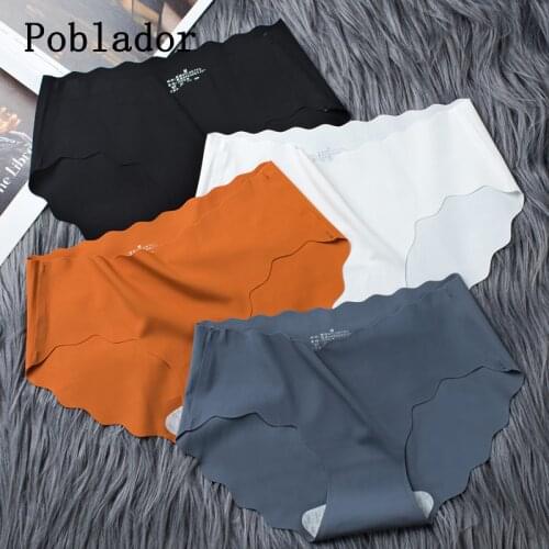 New Seamless Panty Womens Panties Soild Underwear Silk Female Intimates Ladies Mid-Rise Briefs Sexy Lingerie Ruffle Underpants