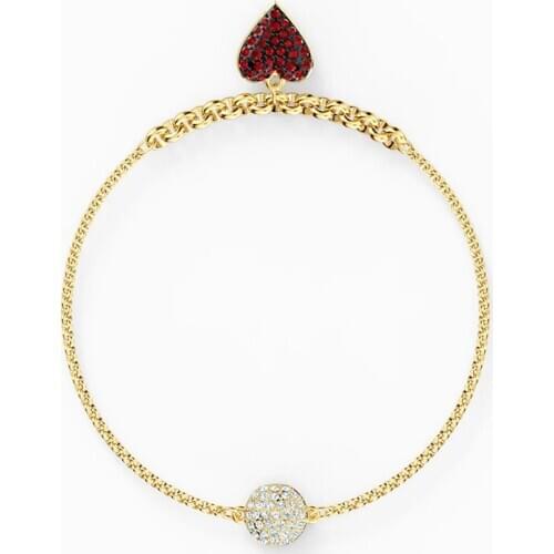 New Exquisite Red Heart Decoration Elegant Bracelets Gold Magnet Hidden Buckle Engagement Jewelry