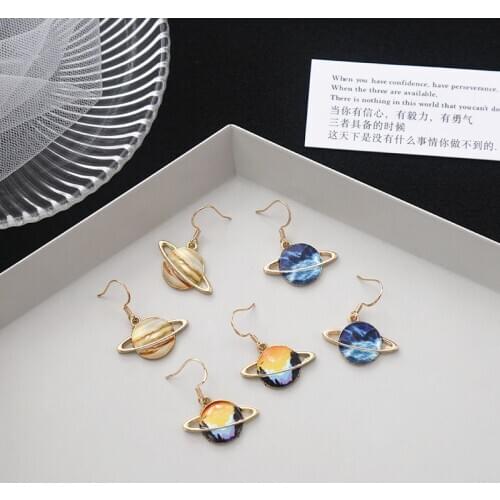 Personality Creative Planet Drop Dangle Earrings for Women 2020 New Mysterious Metal Statement Earrings Party Jewelry Oorbellen