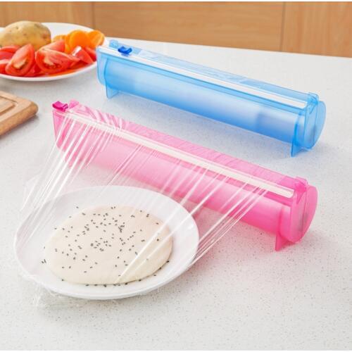OTHERHOUSE Plastic Warp Cutter Kitchen Food Dispenser Film Cutting Box Storage Holder Kitchen Accessories