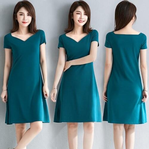 Spring summer Woman Cotton Soft Short Sleeve Dress Casual Satin Sexy Camisole Elastic Female Home Beach Dresses