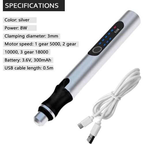 Portable Engraving Pen Electric Drill Pen LED Speed Display Carving Pen Engraving Machine Graver Tools Rechargeable Grinding Pen