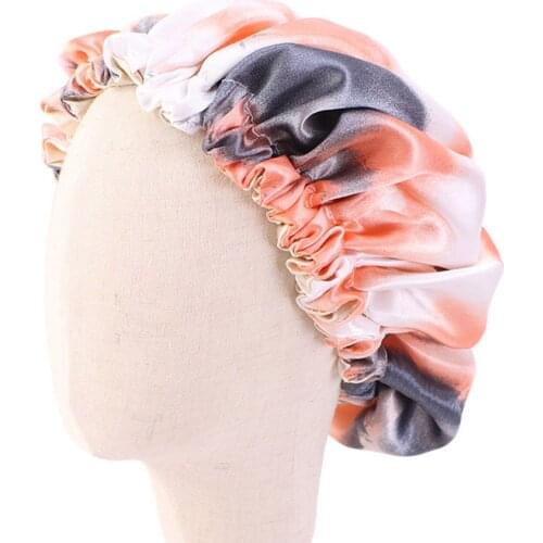 Adjustable size Satin Bonnet for Childrens Double Layer Elastic Band Sleep Cap