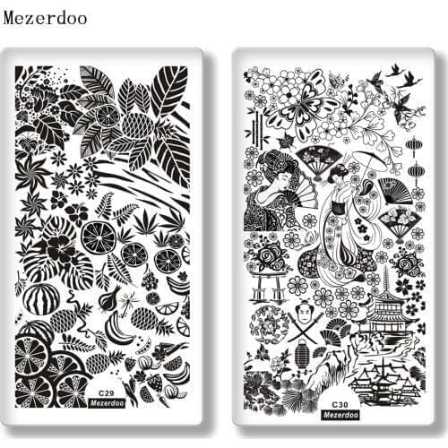 Multi Styles Nail Stamping Template 10 Pcs/lot Tiger Skull Pattern Design Nail Stencil Flower Sea Bird Image Stamping Plate Deco