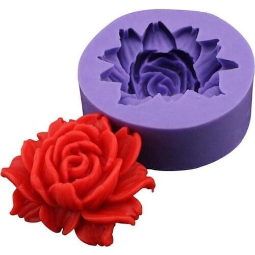 Rose Silicone Cake Mold 3D Flower Fondant Mold Cupcake Jelly Candy Chocolate Decoration Baking Tool Colorful Moulds