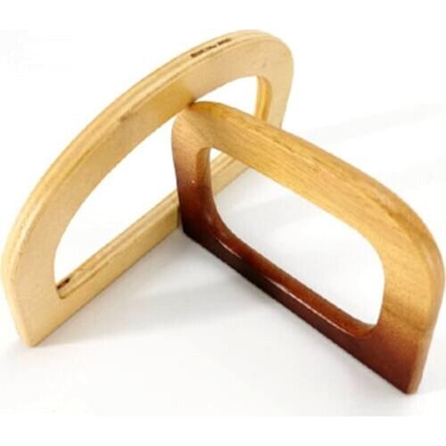 1pcs Wooden Handle Replacement Diy Purse Handbag Bag Handles Ring Portable Bag Strap Tote Bag Accessories
