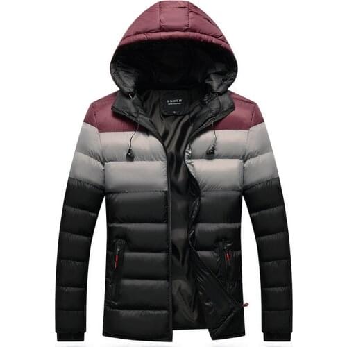 Warm Thick Parkas Jacket Men Solid Patchwork Windbreaker Hooded Bomber Jackets 2021 Winter New Male Casual Outwear Coat Clothing
