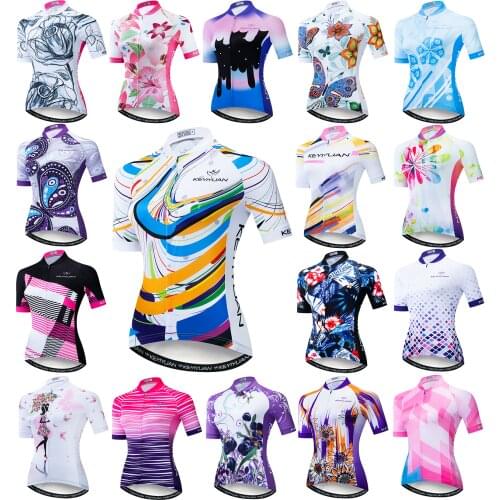 2021 KEYIYUAN Funny Cycling Jersey Woman Summer Short Sleeve Bike Top MTB Clothing Bicycle Shirt Racing Clothes Maillot Velo