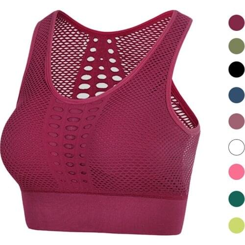 Women Seamless Fitness Sport Bra Running Workout Crop Tops Yoga Bra Top Female Sports Gym Clothing Bra with Removable Chest Pad