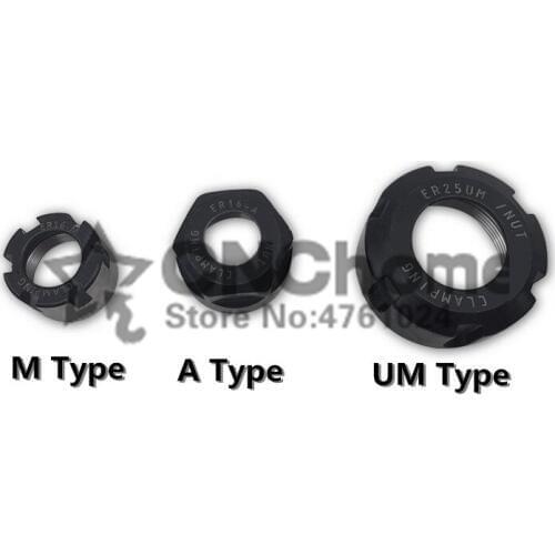 1PCS ER8 ER11 ER16 ER20 ER25 ER32 A/M CNC Router Engraving ER20 Nuts ER High Precision Machine Nut ER Collet Accessory Sparepart