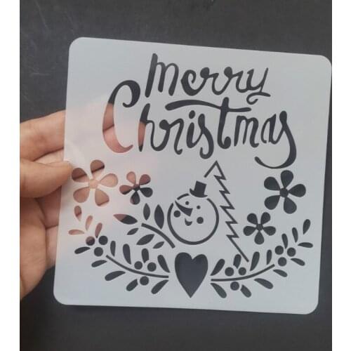 13*13 Snowman Layering Stencils graffiti hand copied board hollowed out photo album graphic spray painting tool