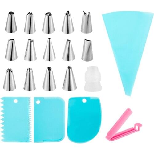 20pcs Pastry Nozzles Piping Bags cake Decoration Kitchen Supplies Tools Professional Cake Design Muffin Cupcake Paper Cups