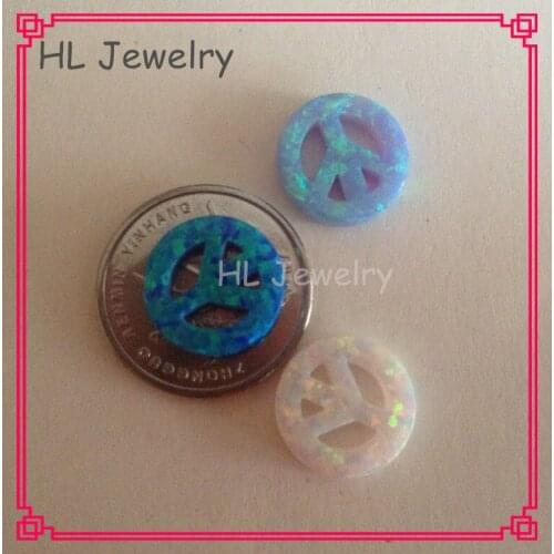 30PCS/Lot Mix Color Op05/OP06/OP17 12MM Synthetic Fire Opal Peace Sign For DIY Jewelry