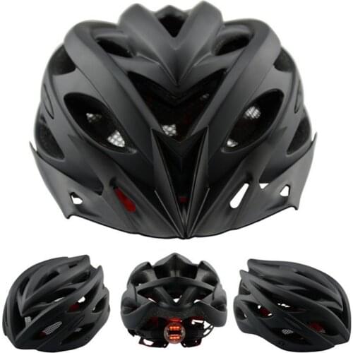 80% Hot Sale Bicycle Matte Air Vents Back Light Integrally Molded Mountain Road Bike Helmet