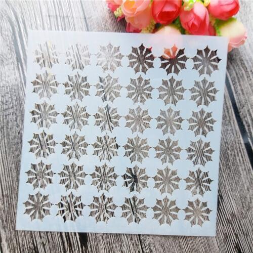 Scrapbooking tool card DIY album masking spray painted template drawing cake stencils laser cut templates snowflake ST10-2