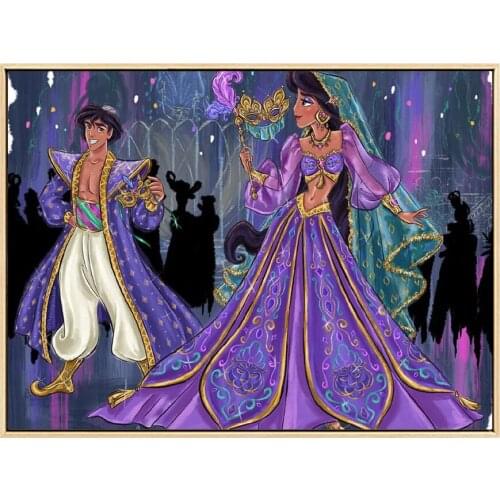 5D DIY Diamond Painting Aladdin and The Little Mermaid Diamond Embroidery Exquisite Exclusive Handicraft Home Decoration Disney