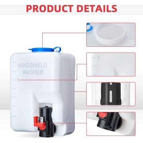 Tank Pump Wiper Windshield Washer Bottle 12V Car UTV Universal for Can Am Maverick X3 MAX R Turbo 4X4 for Polaris RZR 1000 XP